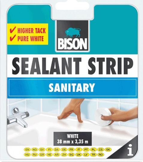 Bison - Sealant Strip Sanitary Αυτοκόλλητη Μονωτική Ταινία Λευκή 22m x 3.35m