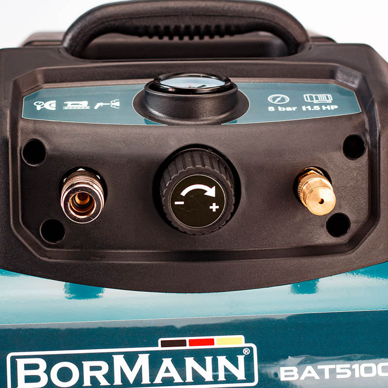 BORMANN Pro BAT5100 Αεροσυμπιεστής Oil-Less 1.5Hp/6Lt
