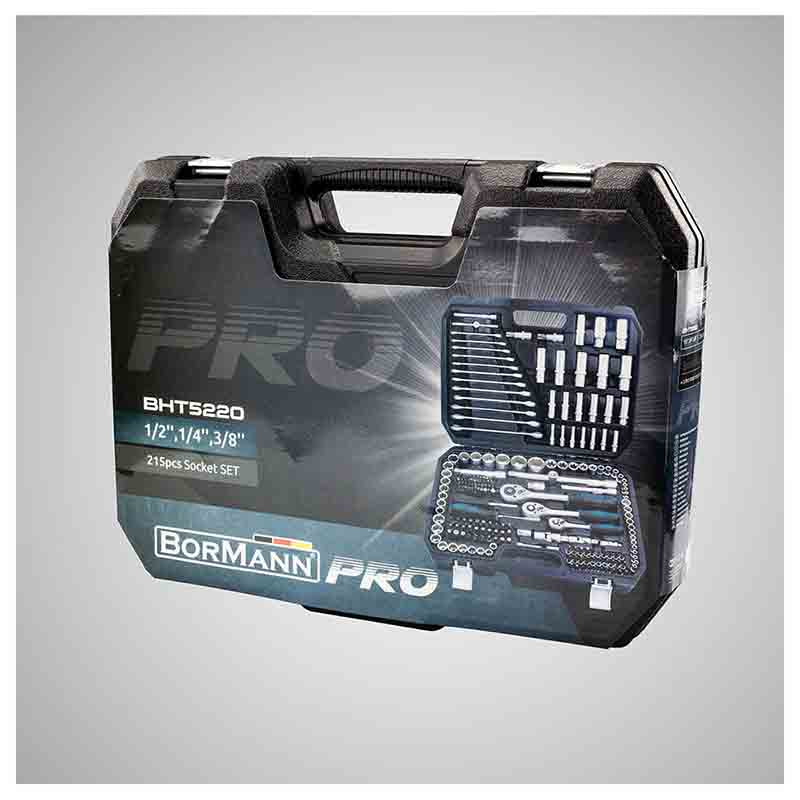 BORMANN Pro BHT5220 Καρυδάκια 1/2'', 1/4'' & 3/8'' Με Καστάνια 215Τεμ