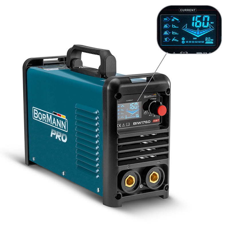 BORMANN Pro BIW1760 Ηλεκτροκόλληση Inverter Απόδοση 160Α/60%, Ψηφ.Οθόνης, Μεγ.Ηλεκτρόδιο 4mm