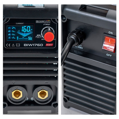 BORMANN Pro BIW1760 Ηλεκτροκόλληση Inverter Απόδοση 160Α/60%, Ψηφ.Οθόνης, Μεγ.Ηλεκτρόδιο 4mm