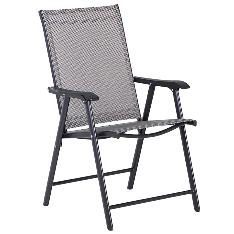 BORMANN BSP1152 Καρέκλες Εξ. Χώρου Πτυσσόμενες Μεταλλικές,2x1 Textilene, 75x58x91cm, Σετ 4 Τεμ, Γκρι
