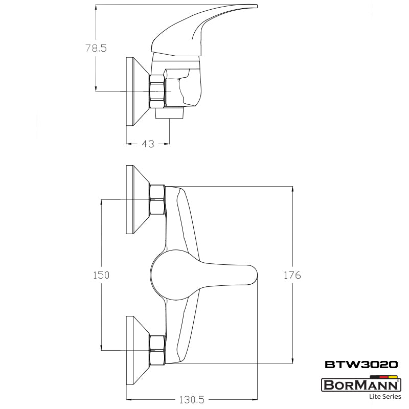 BORMANN BTW3020 Μπαταρία Μπάνιου "Iris" 40mm Αναμεικτική 650G