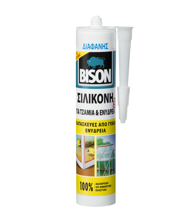 SILICONE GLASS ΔΙΑΦΑΝΗ 280ml BISON
