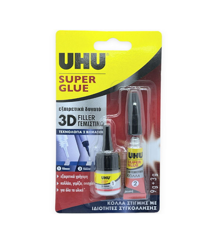 ΚΟΛΛΑ ΣΤΙΓΜΗΣ ΚΑΙ ΓΕΜΙΣΜΑΤΟΣ S.G. 3D FILLER 3GR+9GR BLISTER UHU