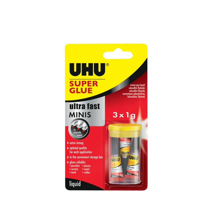 ΚΟΛΛΕΣ ΣΤΙΓΜΗΣ SUPER MINIS 3X1GR BLISTER UHU