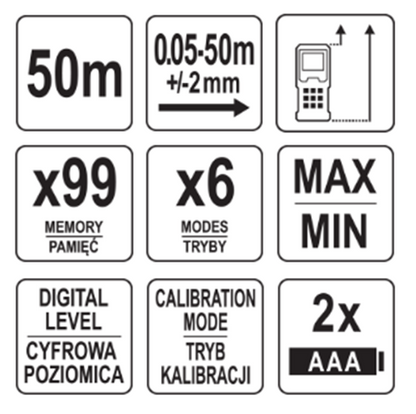 ΑΠΟΣΤΑΣΙΟΜΕΤΡΟ LASER 50M YT-731251