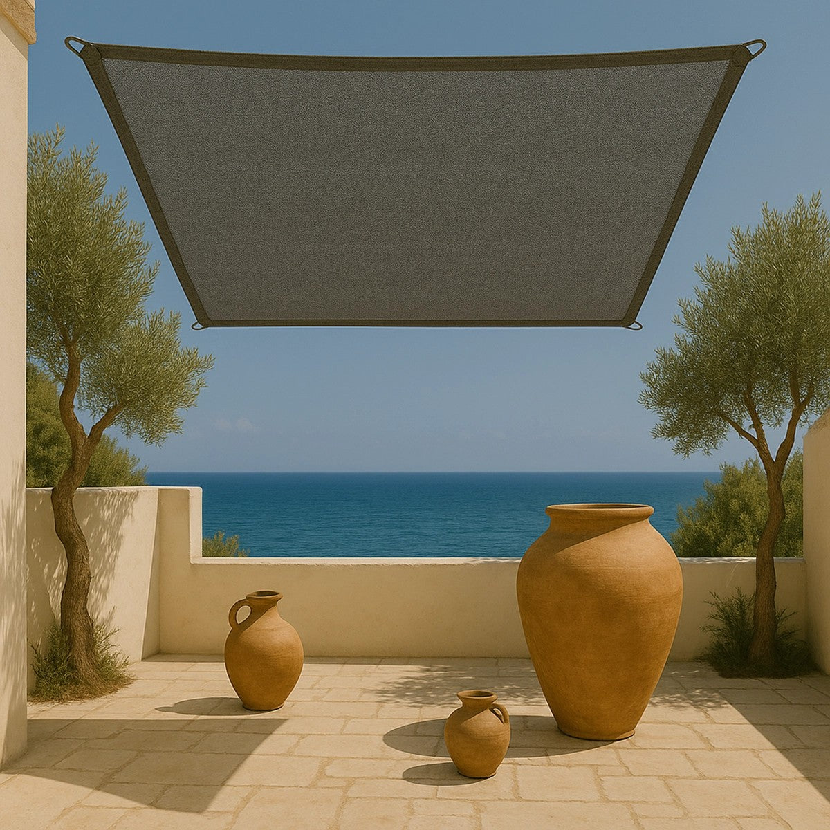 Πανί Σκίασης Τετράγωνο 280gsm Premium 3,6 x 3,6m Γκρι