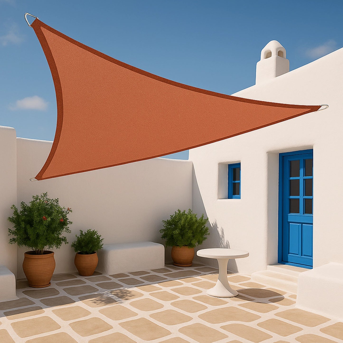 Πανί Σκίασης Τρίγωνο 280gsm Premium 3,6 x 3,6 x 3,6m - Κεραμιδί