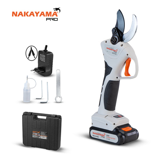 NAKAYAMA PRO EC1400 Ψαλίδι Κλάδου Μπαταρίας 21V, Brushless, Διπλή Κοπή 0-30mm/0-40mm, 970gr