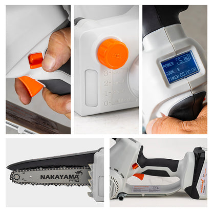 NAKAYAMA PRO EC1600 Κλαδευτικό Αλυσοπρίονο Μπαταρίας  21V, Brushless,Li-Ion, Λάμα 20cm, 1500gr