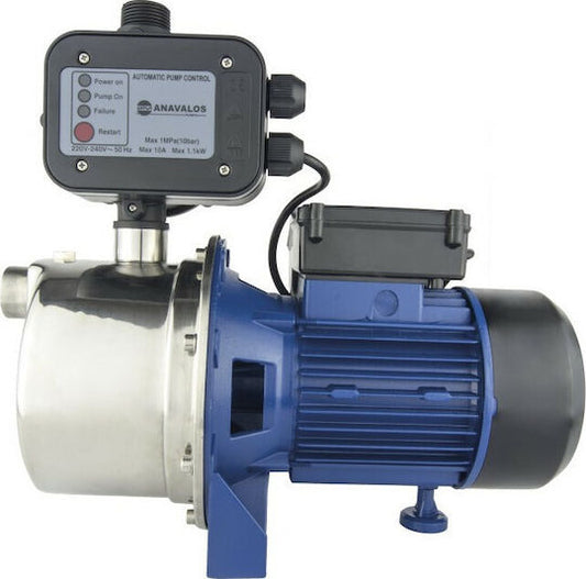 Πιεστικό συγκρότημα Controlkit 100X με οριζόντια αντλία επιφανείας Jet 100X και ρυθμιζόμενο ελεγκτή πίεσης by Anavalos