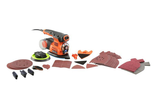 Τριβείο autoselect 4 σε 1 BLACK AND DECKER 220W, πλάκα 100Χ165mm με τρίγωνη προέκταση KA280LK-QS