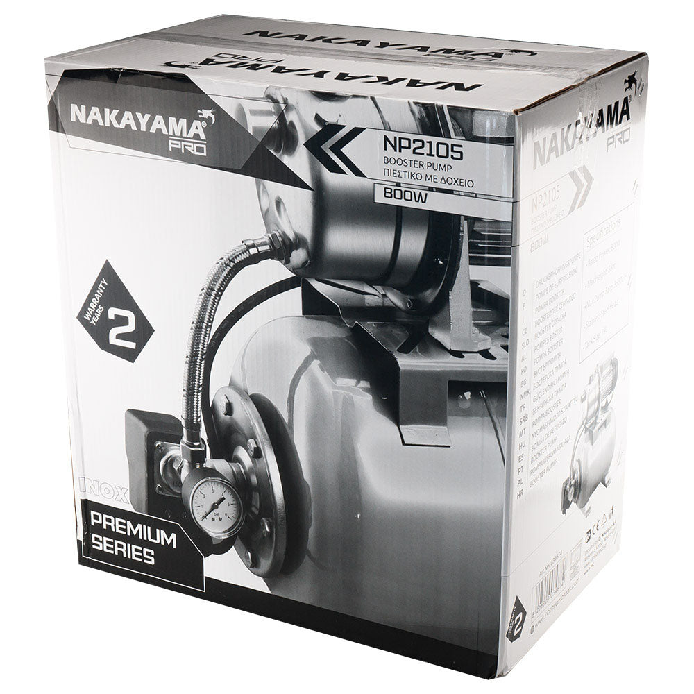 NAKAYAMA PRO NP2105 Πιεστικό Με Δοχείο Αντλία Inox 800W