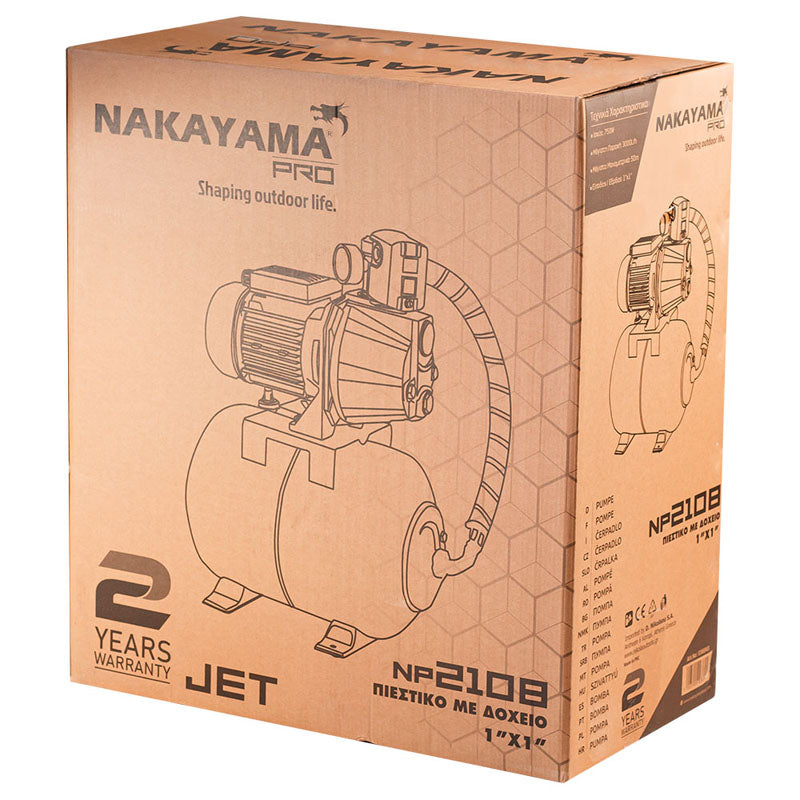 NAKAYAMA PRO NP2108 Πιεστικό Με Δοχείο Αντλία Jet 750W