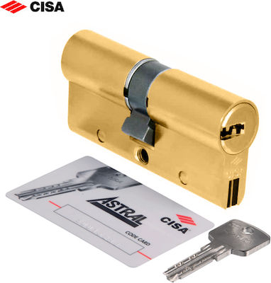 CISA Κύλινδρος ASTRAL-S υψηλής ασφάλειας άθραυστος χρυσός 30-45mm (N.75) 0A3S0-27 20760