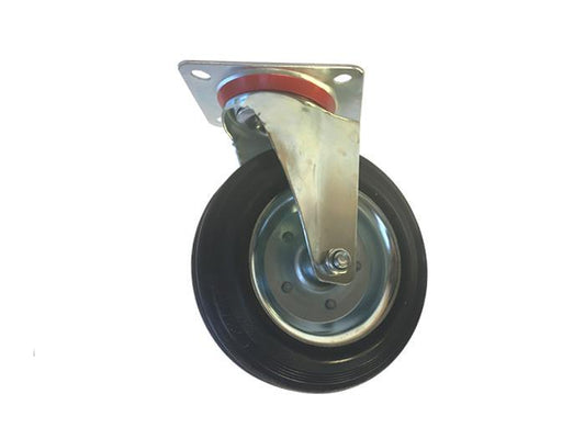 Ρόδα μαύρη περιστρεφόμενη 80x30mm, αντοχή 60Kg