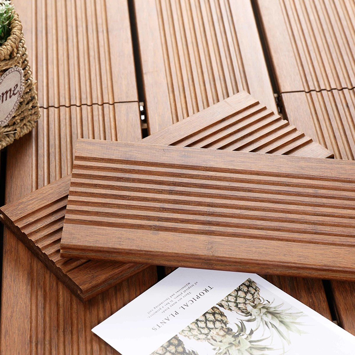 Bamboo Δάπεδο Εξωτερικού Χώρου 2×14×185 εκ. – Καφέ