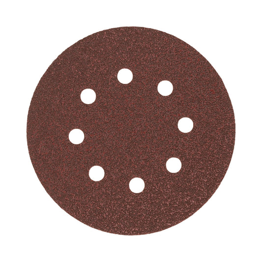 Γυαλόχαρτο 100τεμ. VELCRO με 8 τρύπες 125mm κόκκινο Νο60