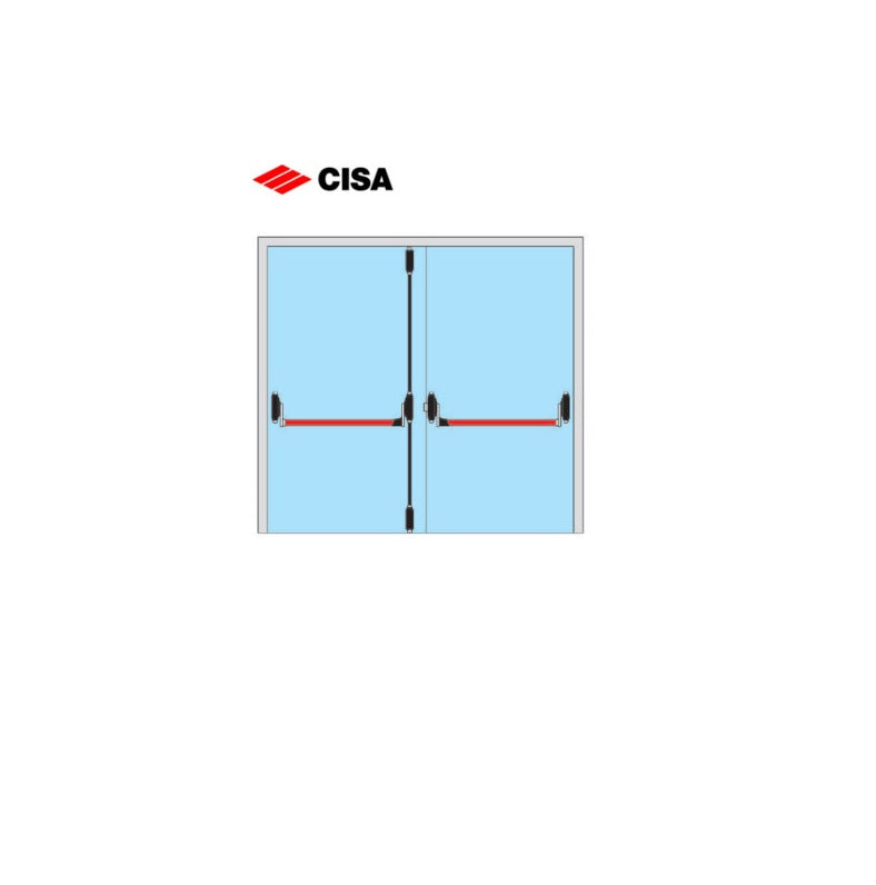 CISA Κλειδαριά εξόδων κινδύνου - Μπάρα πανικού εξωτερική για Δίφυλλη πόρτα 59016+7007 (39535)