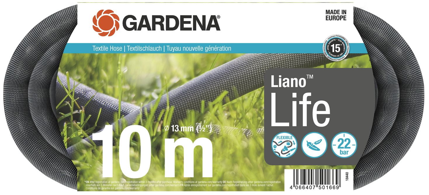 18440-20 Λάστιχο Υφασμάτινο Gardena Liano Life 1/2"-10m