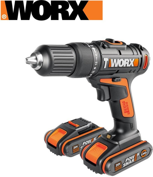 Worx Δραπανοκατσάβιδο Hammer μπαταρίας 20V 2x2Ah