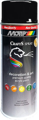 Χρώμα Spray Μαύρο Matt Ral 9005 Ακρυλικής Βαφής Motip 400 ml