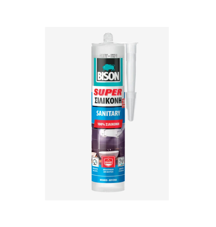 ΣΙΛΙΚΟΝΗ SUPER ΑΝΤΙΜΟΥΧΛΙΚΗ ΓΚΡΙ 280ml (ΜΠΑΝΙΟ) BISON