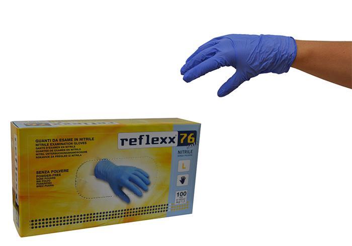 Γάντια νιτριλίου μπλε χωρίς πούδρα 100τεμ. XL R76-XL