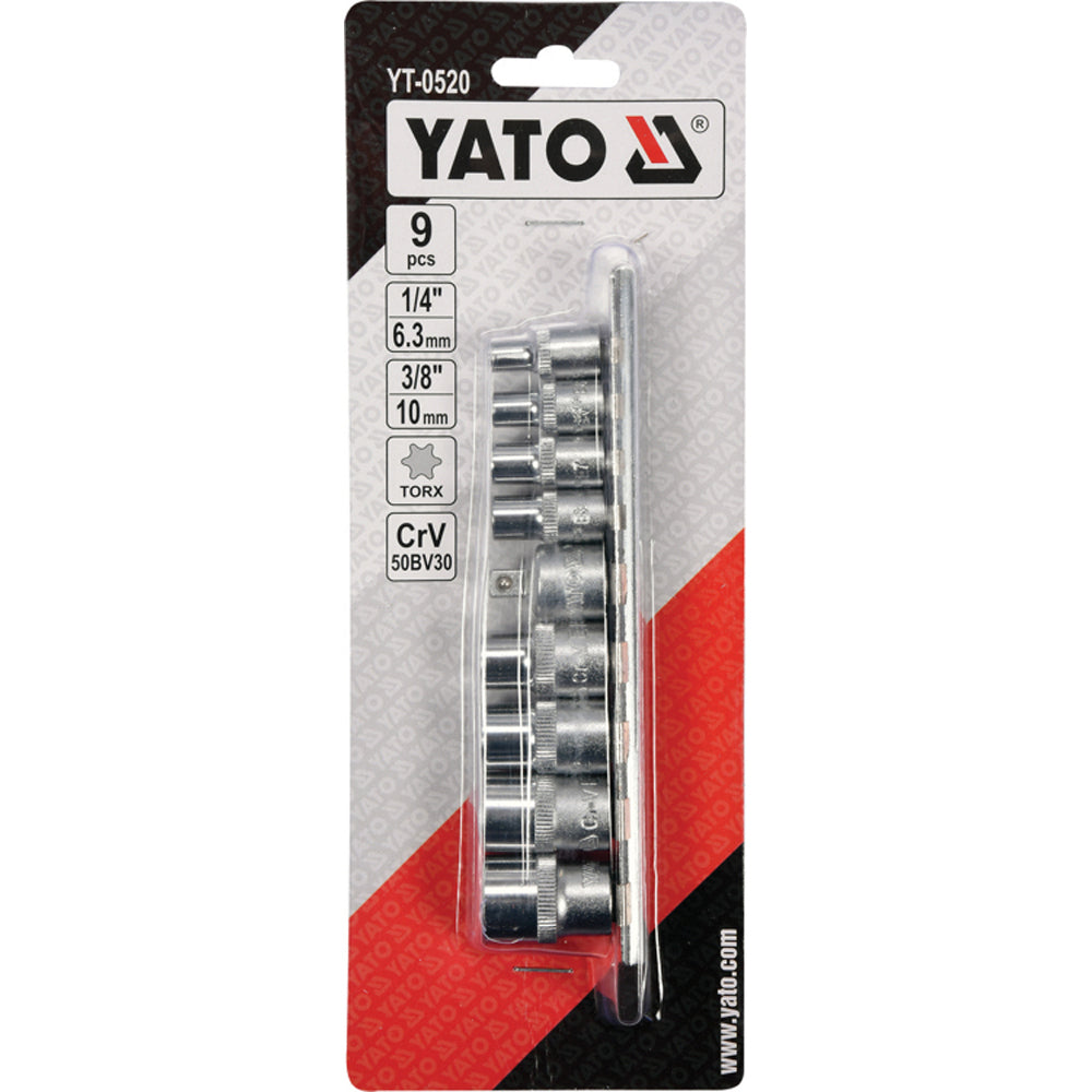 ΚΑΡΥΔΑΚΙΑ 1/4" TORX ΣΕΤ 9 ΤΜΧ. YT-0520 20000520