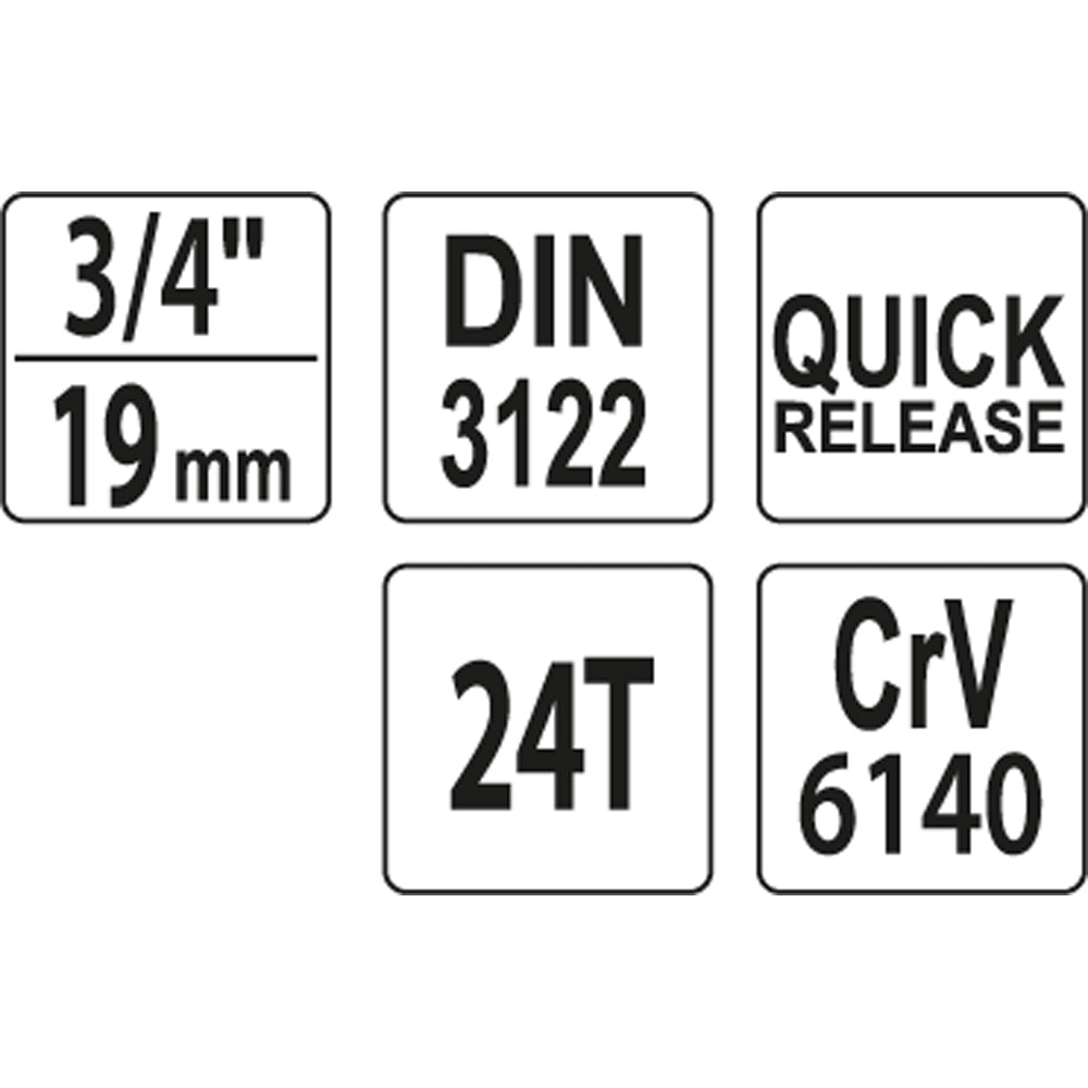 ΚΑΣΤΑΝΙΑ 3/4" 24T CrV 625MM YT-1360 20001360