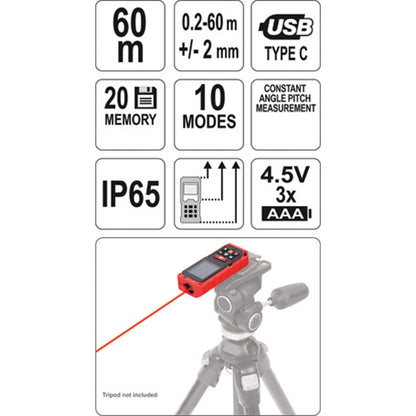 ΜΕΤΡΟ LASER 60M YATO YT-73127 20173127