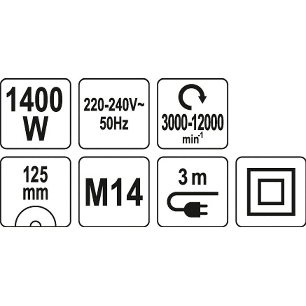 ΓΩΝΙΑΚΟΣ ΤΡΟΧΟΣ ΡΥΘΜΙΖΟΜΕΝΟΣ 1400W 125MM YT-82098 20182098