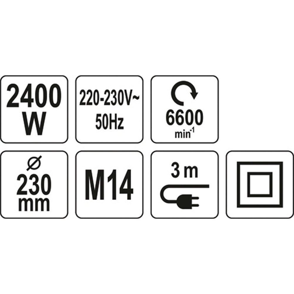 ΓΩΝΙΑΚΟΣ ΤΡΟΧΟΣ 2400W 230MM YT-82105 20182105