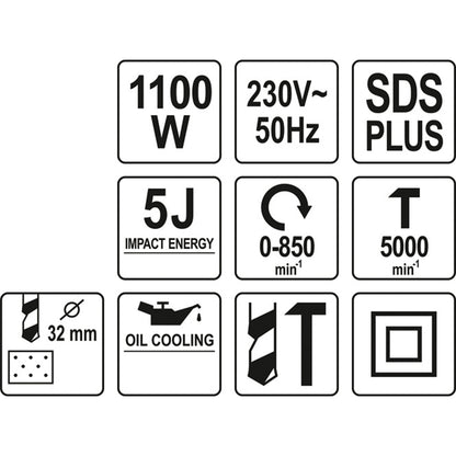 ΚΡΟΥΣΤΙΚΟ ΔΡΑΠΑΝΟ SDS PLUS 1100W YT-82123 20182123