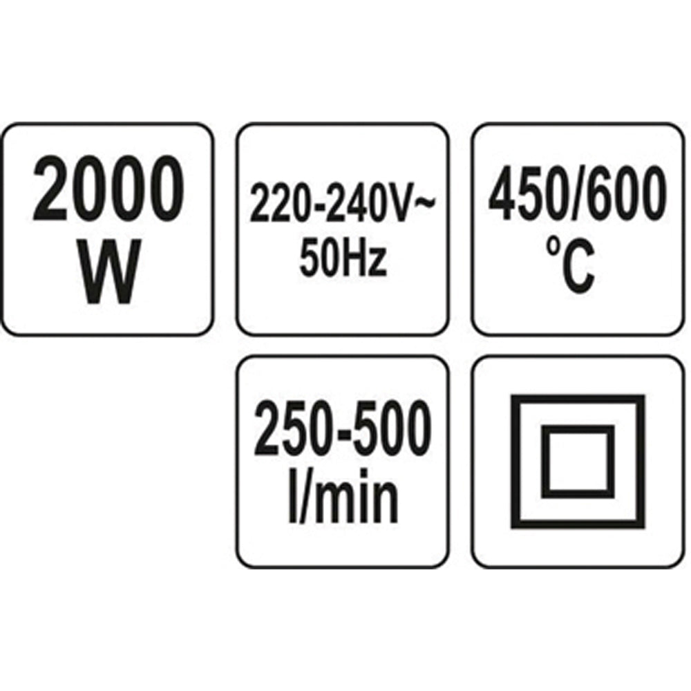 ΠΙΣΤΟΛΙ ΘΕΡΜΟΥ ΑΕΡΑ 2000W 450-600C YT-82294 20182294