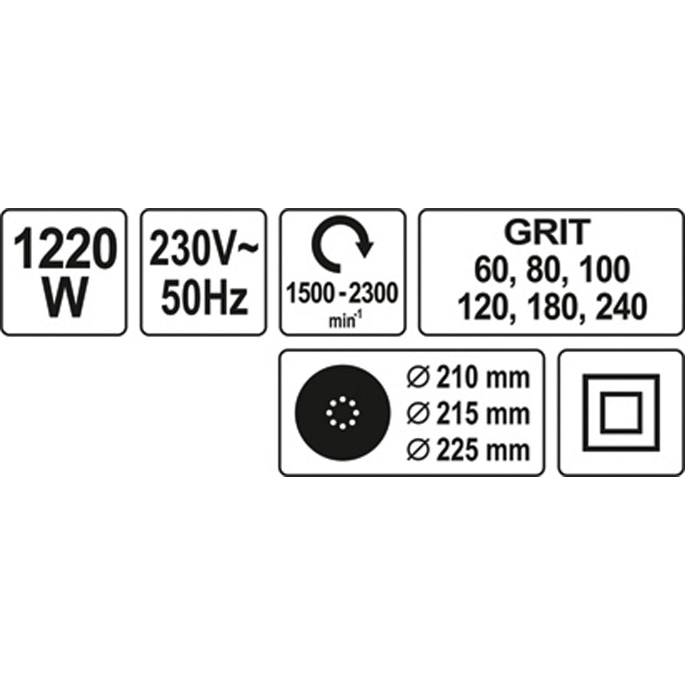 ΤΡΙΒΕΙΟ ΤΟΙΧΟΥ 1220W/225ΜΜ YT-82340 20182340