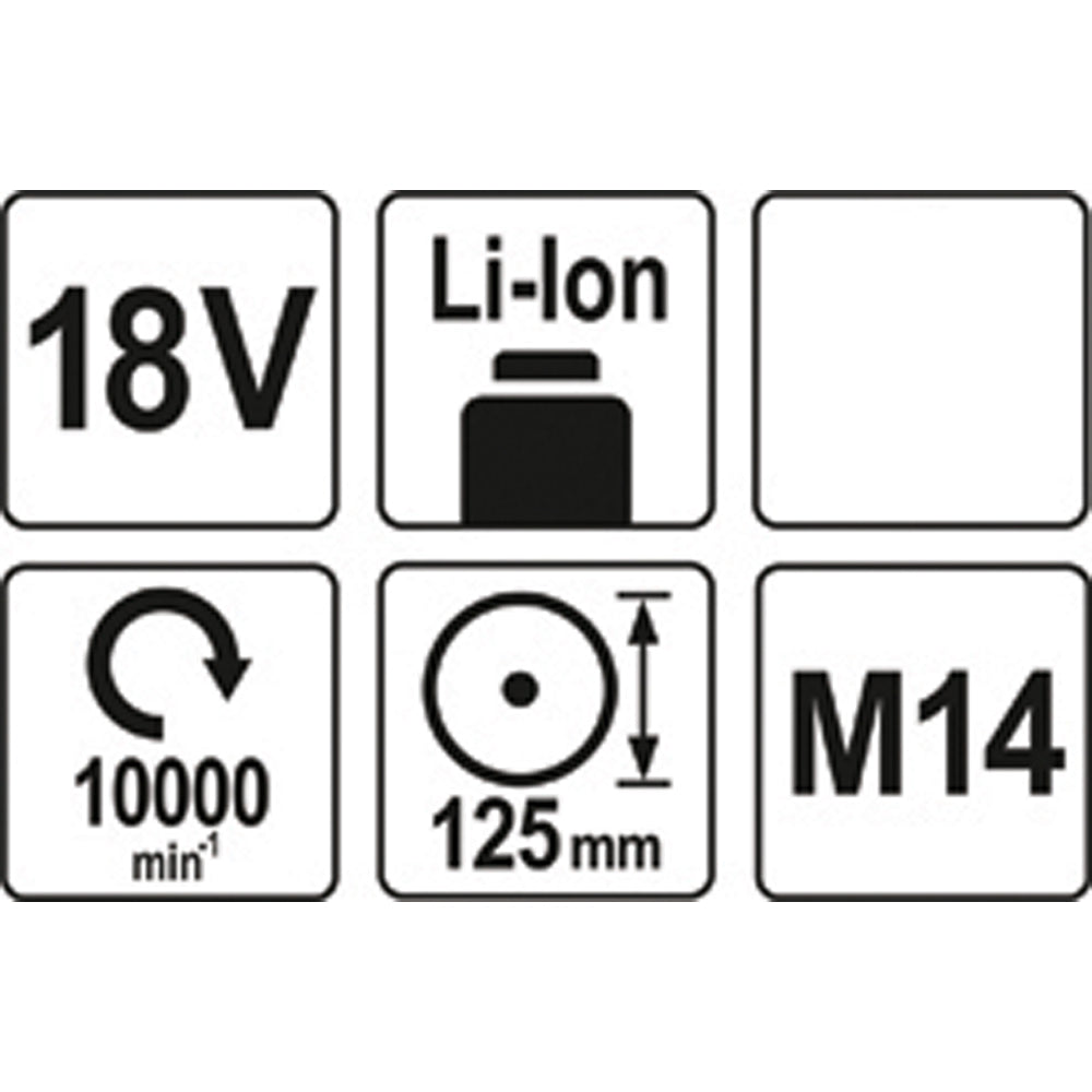 ΓΩΝΙΑΚΟΣ ΤΡΟΧΟΣ18V 125mm SOLO YT-82827 20182827