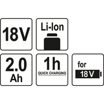 ΜΠΑΤΑΡΙΑ LI-ION 18V 2Αh YT-82842 20182842