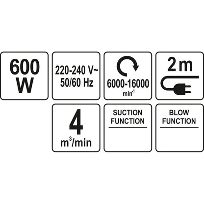ΦΥΣΗΤΗΡΑΣ 600W YATO YT-85170 20185170