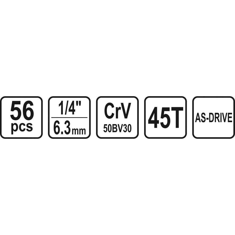 ΚΑΣΕΤΙΝΑ ΚΑΡΥΔΑΚΙΑ 1/4" ΣΕΤ 56ΤΜΧ. STHOR 58643 22058643