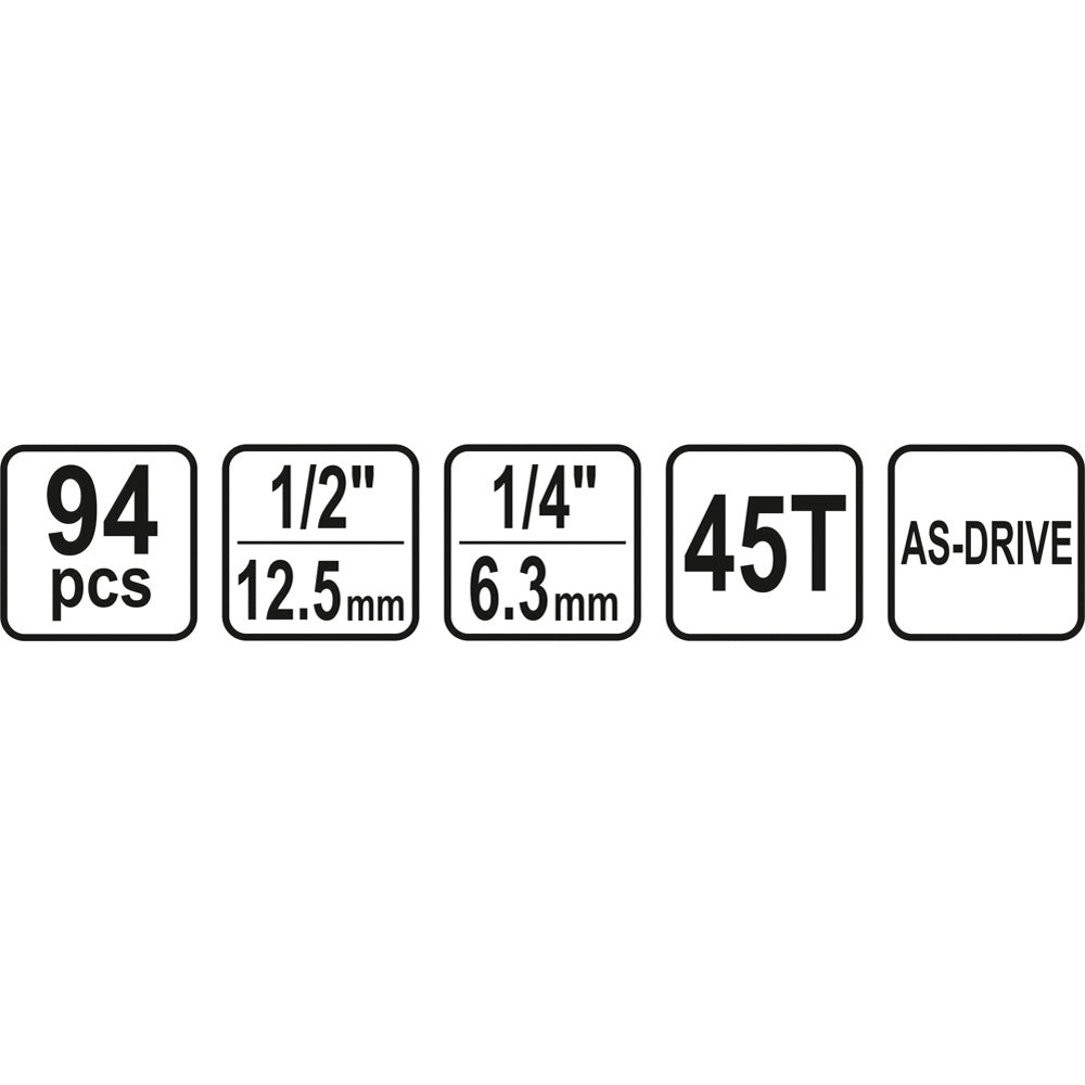 ΚΑΣΕΤΙΝΑ ΚΑΡYΔΑΚΙΑ 1/2"-1/4" ΣΕΤ 94ΤΜΧ. STHOR 58687 22058687