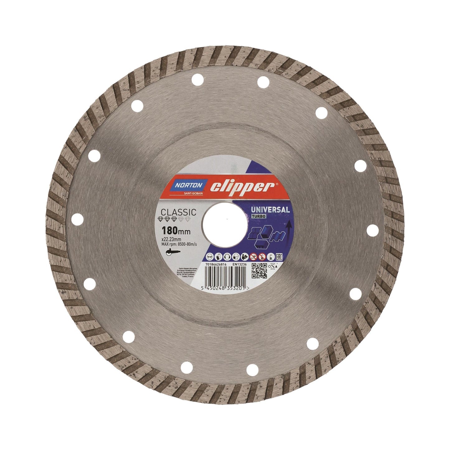 Δίσκος διαμαντέ μπετού CLASSIC UNIVERSAL TURBO 180X2,4X22,23MM 70184626816