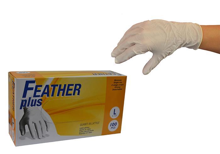 Γάντια latex άσπρα με πούδρα 100τεμ. L FP-L