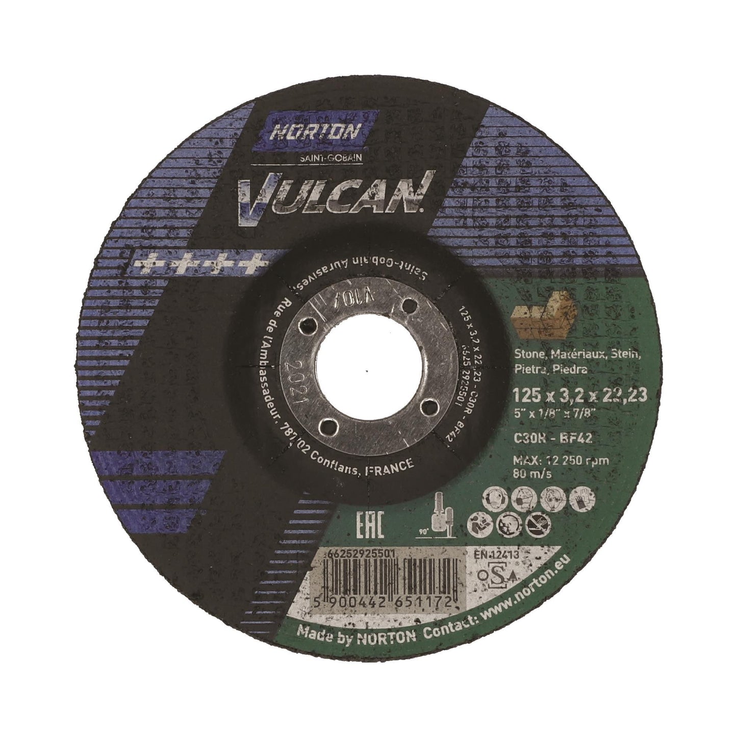 Δίσκος κοπής μαρμάρου 25τεμ. κούρμπα vulcan No125x3,2x22,23mm 66252925501