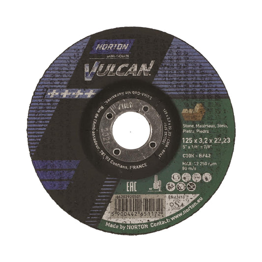 Δίσκος κοπής μαρμάρου 25τεμ. κούρμπα vulcan No125x3,2x22,23mm 66252925501