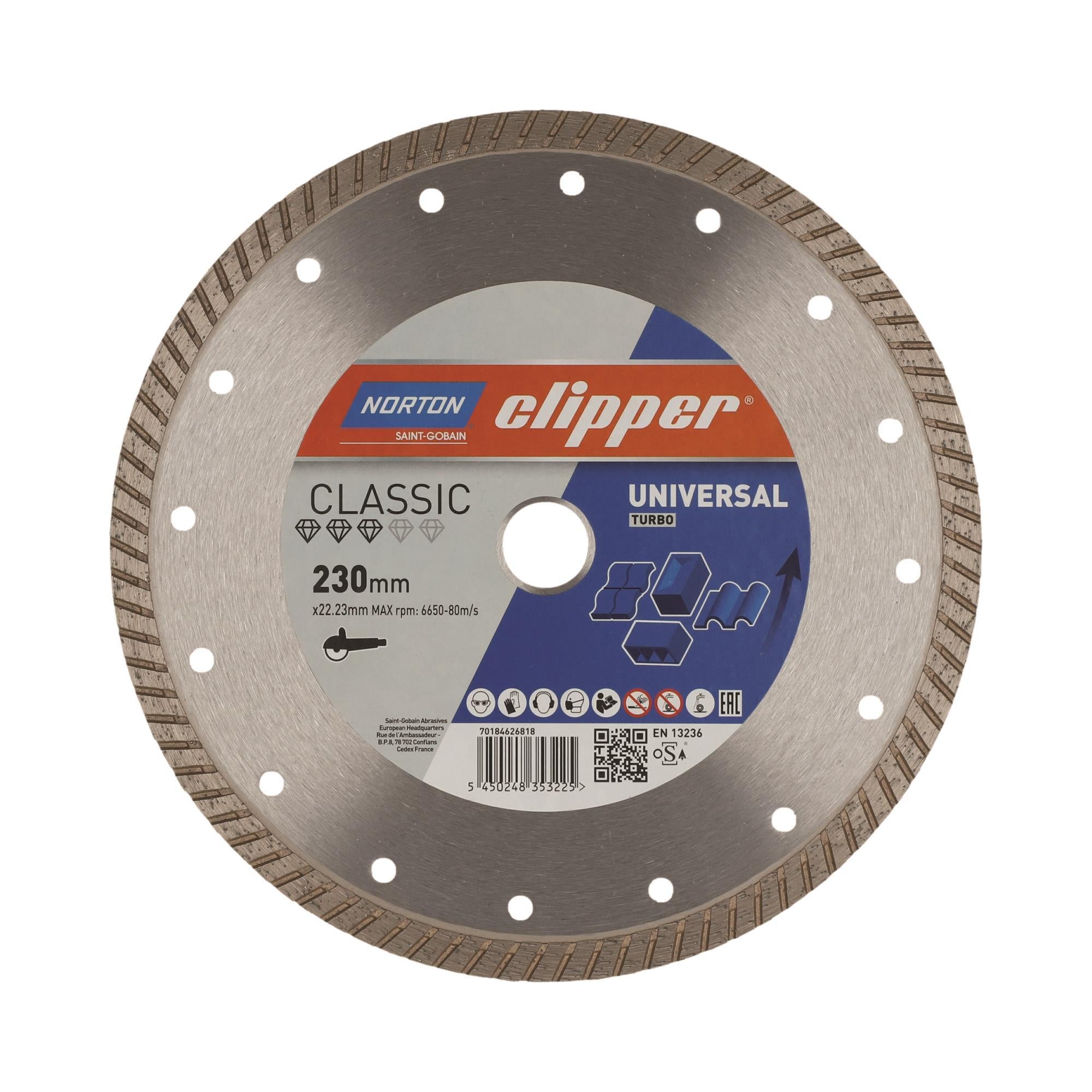 Δίσκος διαμαντέ μπετού CLASSIC UNIVERSAL TURBO 230X2,6X22,23MM 70184626818