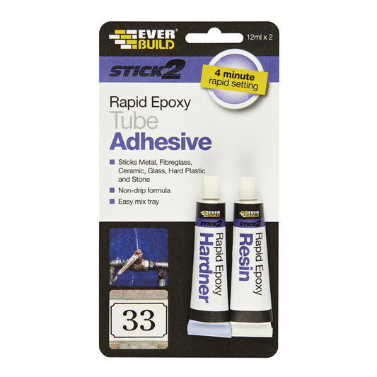 EVERBUILD Stick2 Rapid Epoxy TUBE ADHESIVE  ΚΟΛΛΑ ΔΥΟ ΣΥΣΤΑΤΙΚΩΝ 490483