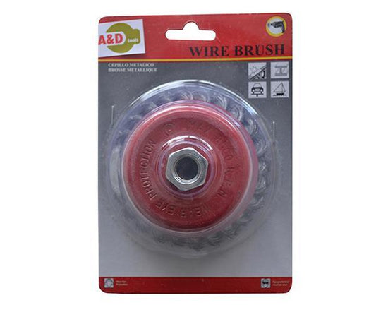 Συρματόβουρτσα γωνιακού τροχού καμπάνα στριφτή Μ14 με ατσάλινη τρίχα 100mm 791193