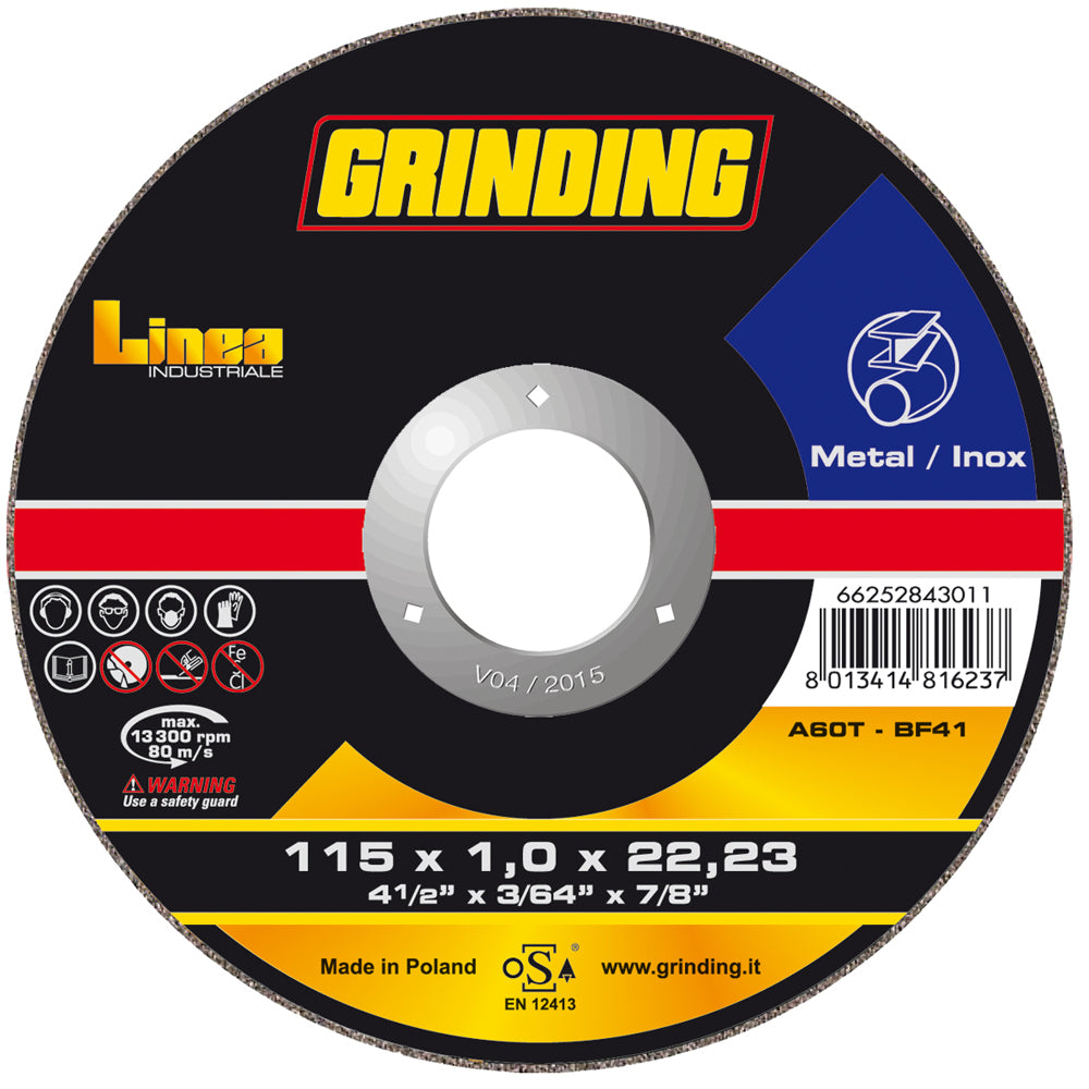 GRINDING ΔΙΣΚΟΣ ΚΟΠΗΣ INOX CD LINEA - 1.0MM-ΠΛΑΤΟΣ, 115.0MM-ΔΙΑΜΕΤΡΟΣ 5500011510